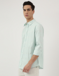 Relaxed Fit Pure Cotton Spread Collar Shirt