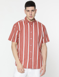 Relaxed Fit Linen Mix Stripes Shirt