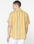 Relaxed Fit Linen Mix Stripes Shirt