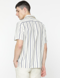 Relaxed Fit Linen Mix Stripes Shirt