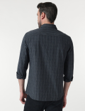 Pure Cotton Check Button Down Collar Shirt
