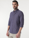 Check Cotton Rich Button Down Collar Shirt