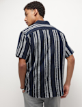 Cotton Linen Blend Striped Shirt