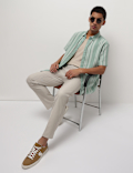 Cotton Linen Blend Striped Shirt