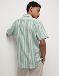 Cotton Linen Blend Striped Shirt