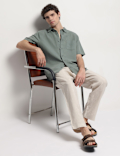 Linen Rich Short Sleeves Relaxed Fit Shirt