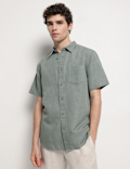 Linen Rich Short Sleeves Relaxed Fit Shirt