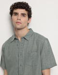 Linen Rich Short Sleeves Relaxed Fit Shirt
