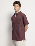 Linen Rich Short Sleeves Relaxed Fit Shirt