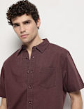 Linen Rich Short Sleeves Relaxed Fit Shirt