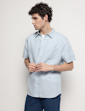 Linen Rich Short Sleeves Relaxed Fit Shirt