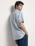Linen Rich Short Sleeves Relaxed Fit Shirt