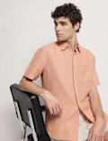 Linen Rich Short Sleeves Relaxed Fit Shirt