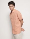 Linen Rich Short Sleeves Relaxed Fit Shirt