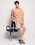 Linen Rich Short Sleeves Relaxed Fit Shirt