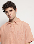 Linen Rich Short Sleeves Relaxed Fit Shirt