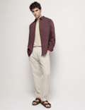 Cotton Linen Blend Relaxed Fit Shirt
