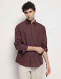 Cotton Linen Blend Relaxed Fit Shirt