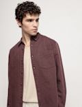 Cotton Linen Blend Relaxed Fit Shirt