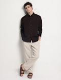 Cotton Linen Blend Relaxed Fit Shirt