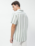 Linen Rich Relaxed Fit Stripes Shirt