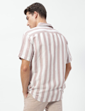 Linen Rich Relaxed Fit Stripes Shirt
