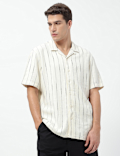 Linen Rich Relaxed Fit Striped Shirt