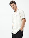 Linen Rich Relaxed Fit Striped Shirt