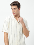Linen Rich Relaxed Fit Striped Shirt