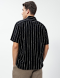 Linen Rich Relaxed Fit Striped Shirt