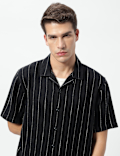 Linen Rich Relaxed Fit Striped Shirt