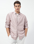 Linen Rich Relaxed Fit Stripes Shirt