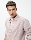 Linen Rich Relaxed Fit Stripes Shirt