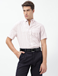 Pure Cotton Bengal Stripes Collared Shirt