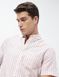 Pure Cotton Bengal Stripes Collared Shirt