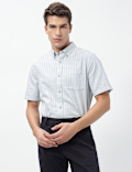 Pure Cotton Bengal Stripes Collared Shirt