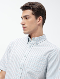 Pure Cotton Bengal Stripes Collared Shirt