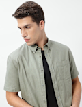 Pure Cotton Button-Down Collar Shirt