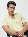 Pure Cotton Checks Short Sleeves Shirt