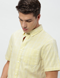 Pure Cotton Checks Short Sleeves Shirt