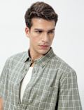 Pure Cotton Checks Short Sleeves Shirt