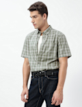Pure Cotton Checks Short Sleeves Shirt