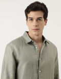 Linen Self Design Shirt