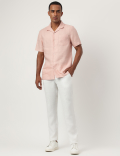 Linen Textured Short Sleeves Shirt