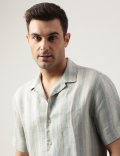 Pure Linen Regular Fit Striped Shirt