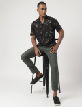 Pure Viscose Floral Cuban Collar Shirt
