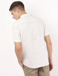 Pure Linen Striped Spread Collar Shirt