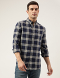 Regular Fit Pure Cotton Checks Button Down Collar Shirt