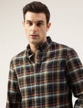 Regular Fit Pure Cotton Checks Button Down Collar Shirt