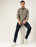 Regular Fit Pure Cotton Checks Button Down Collar Shirt